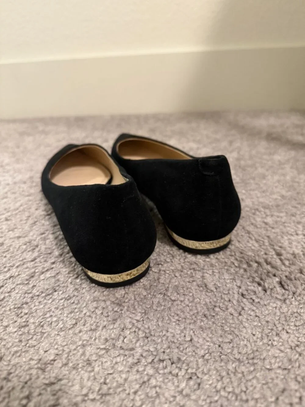Marc Fisher Black Suede Pointed Toe Flats Women's Dress Shoes